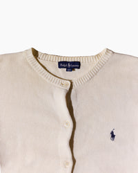 RL Cream & Navy Logo Cardigan