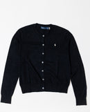 RL Black Button Up Cardigan & White Logo (S)