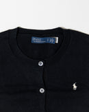 RL Black Button Up Cardigan & White Logo (S)