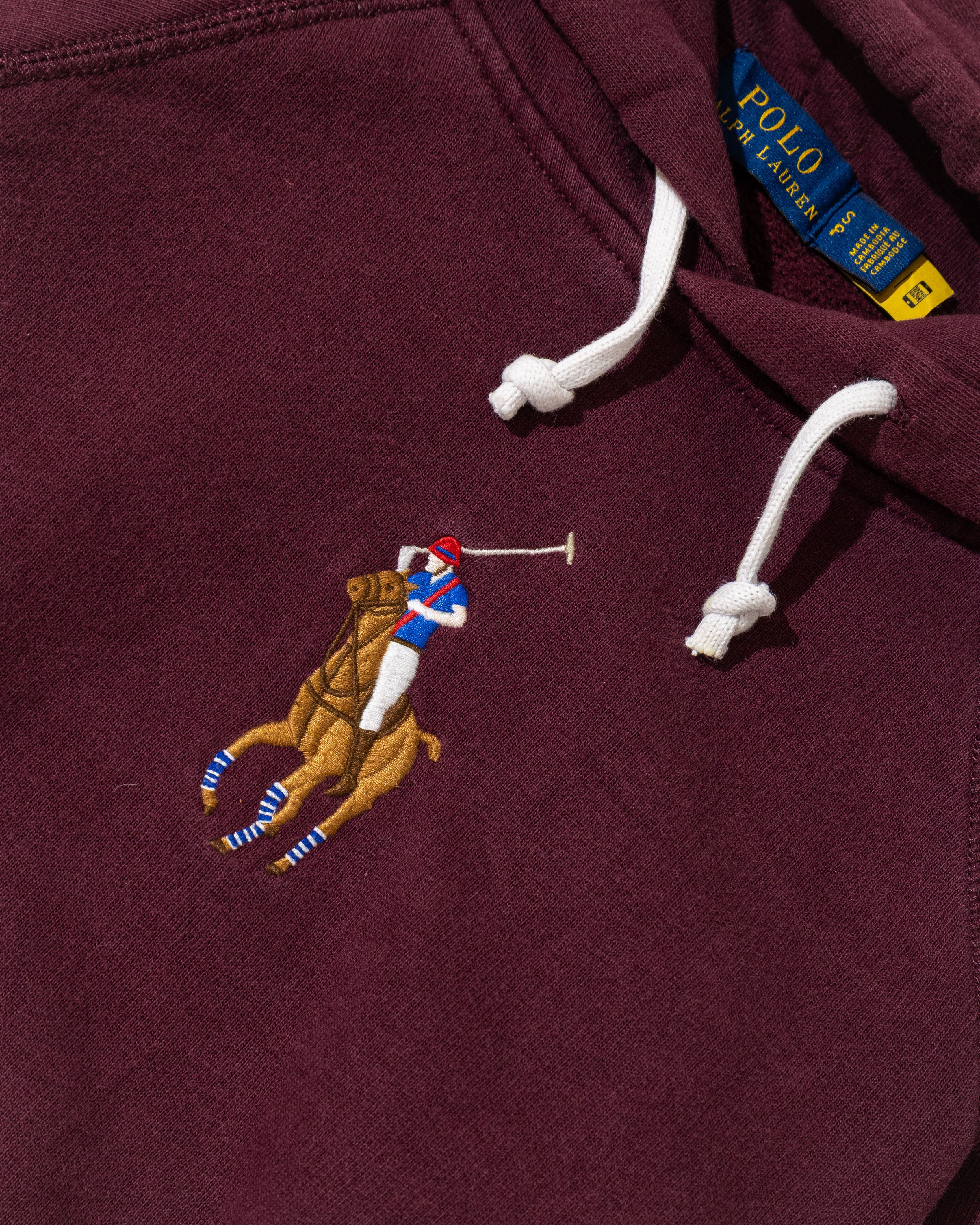 RL Maroon Polo Bear Hoodie (S)