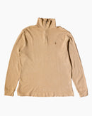 RL Beige & Brown Logo Half Zip