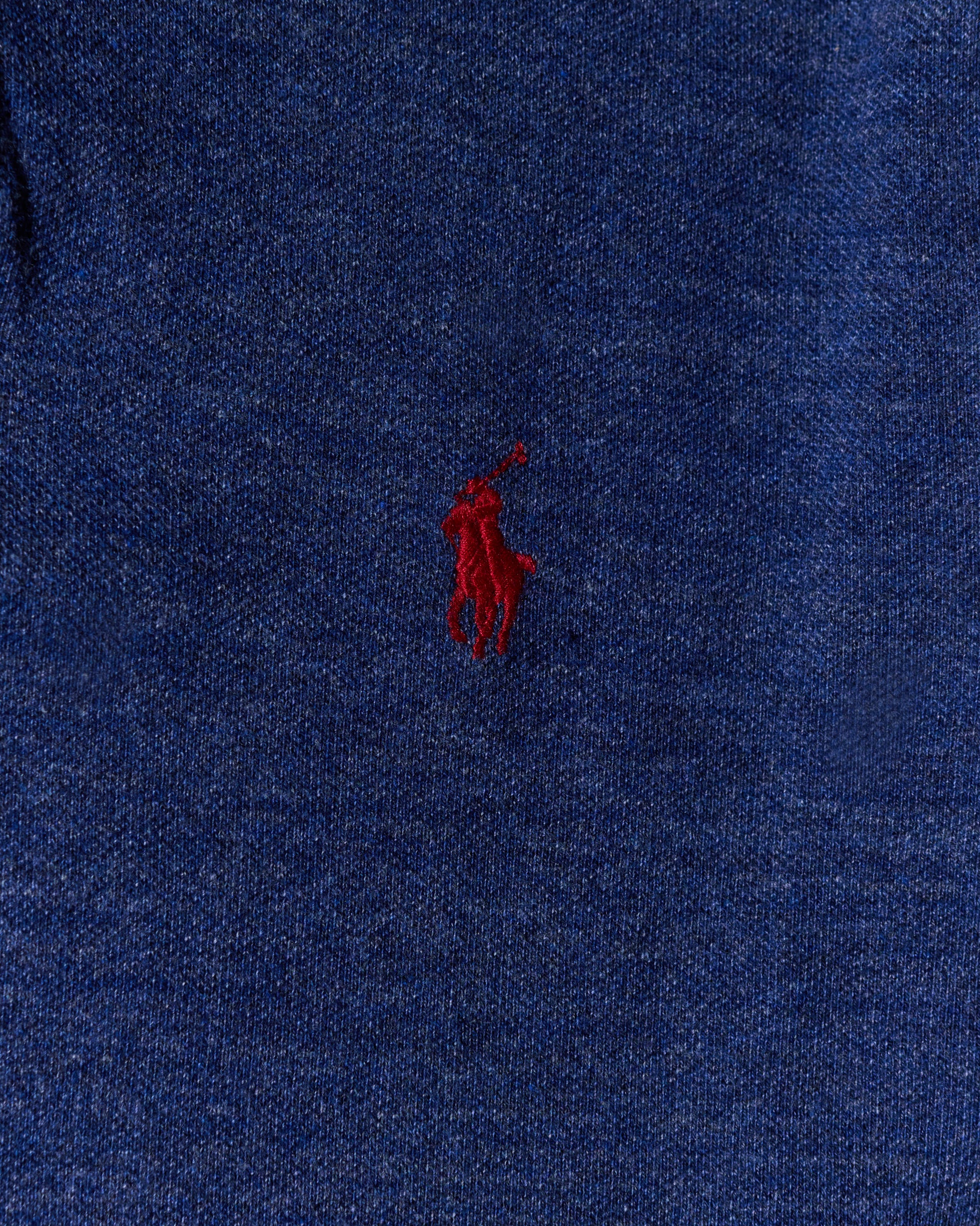 RL Navy & Red Logo Long Sleeve Polo