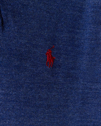 RL Navy & Red Logo Long Sleeve Polo