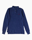 RL Navy & Red Logo Long Sleeve Polo