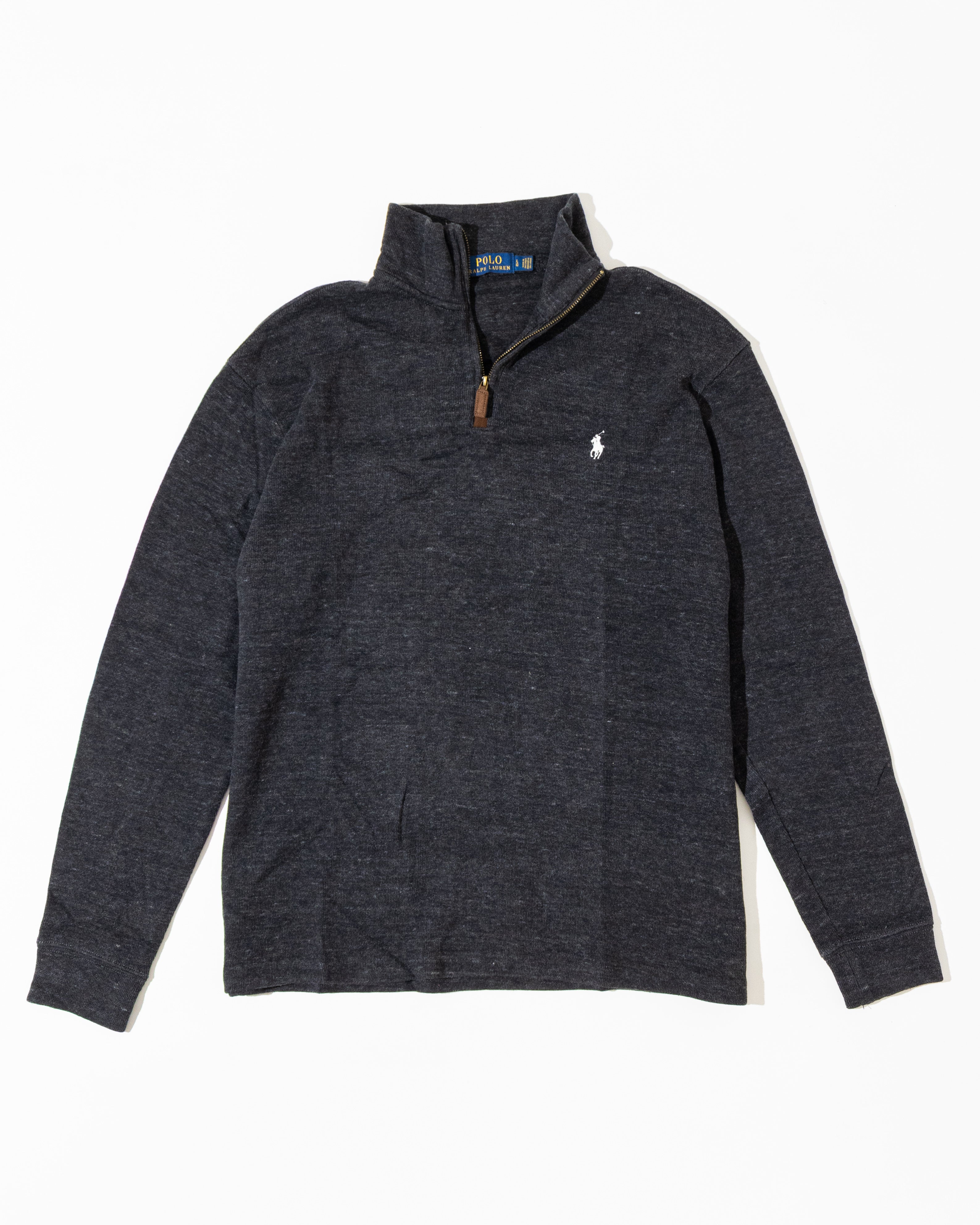RL Charcoal Half-Zip Sweater & White Logo (L)