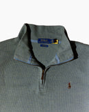 RL Olive Green & Brown Logo Half Zip