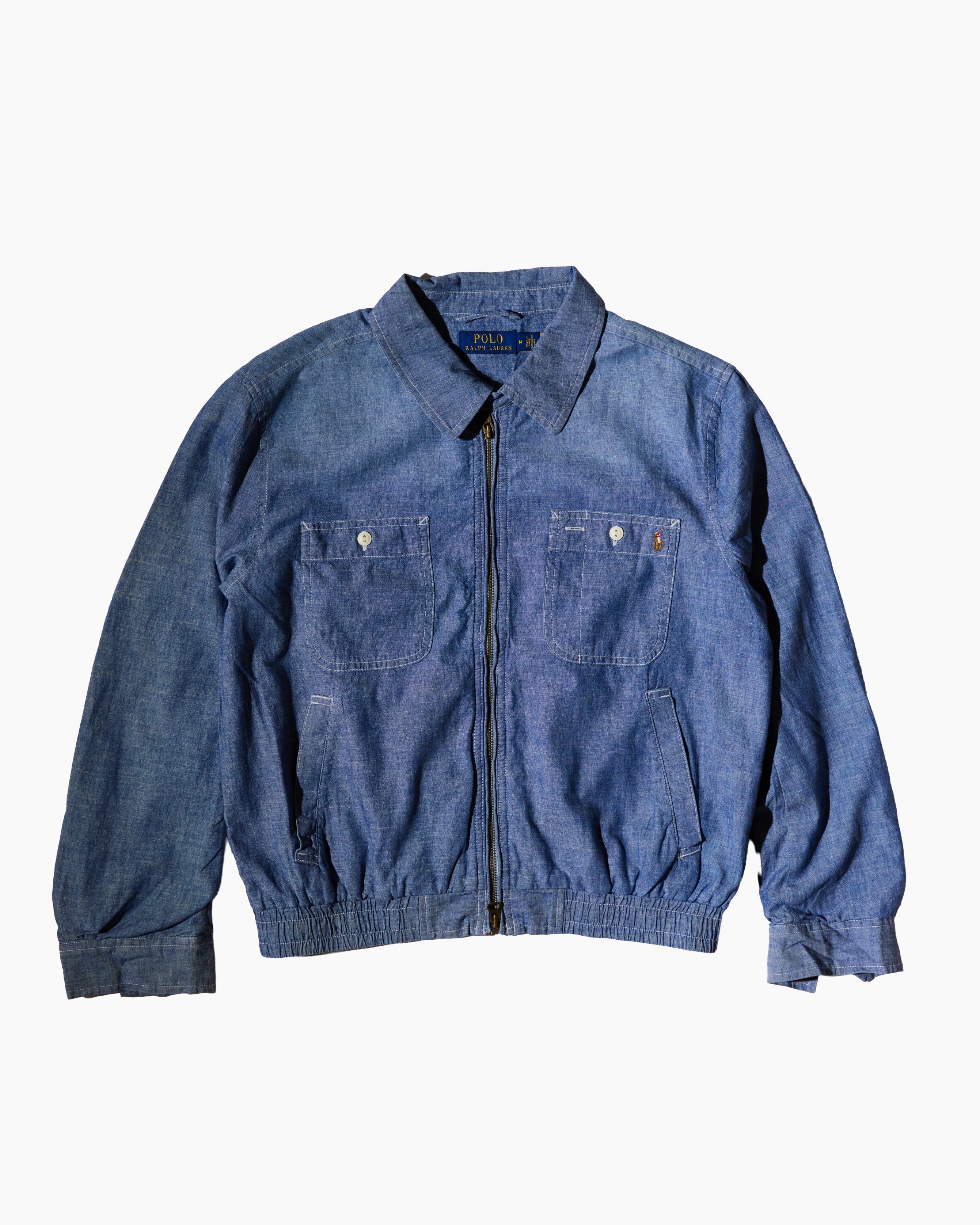 RL Denim Blue & Brown Logo Jacket