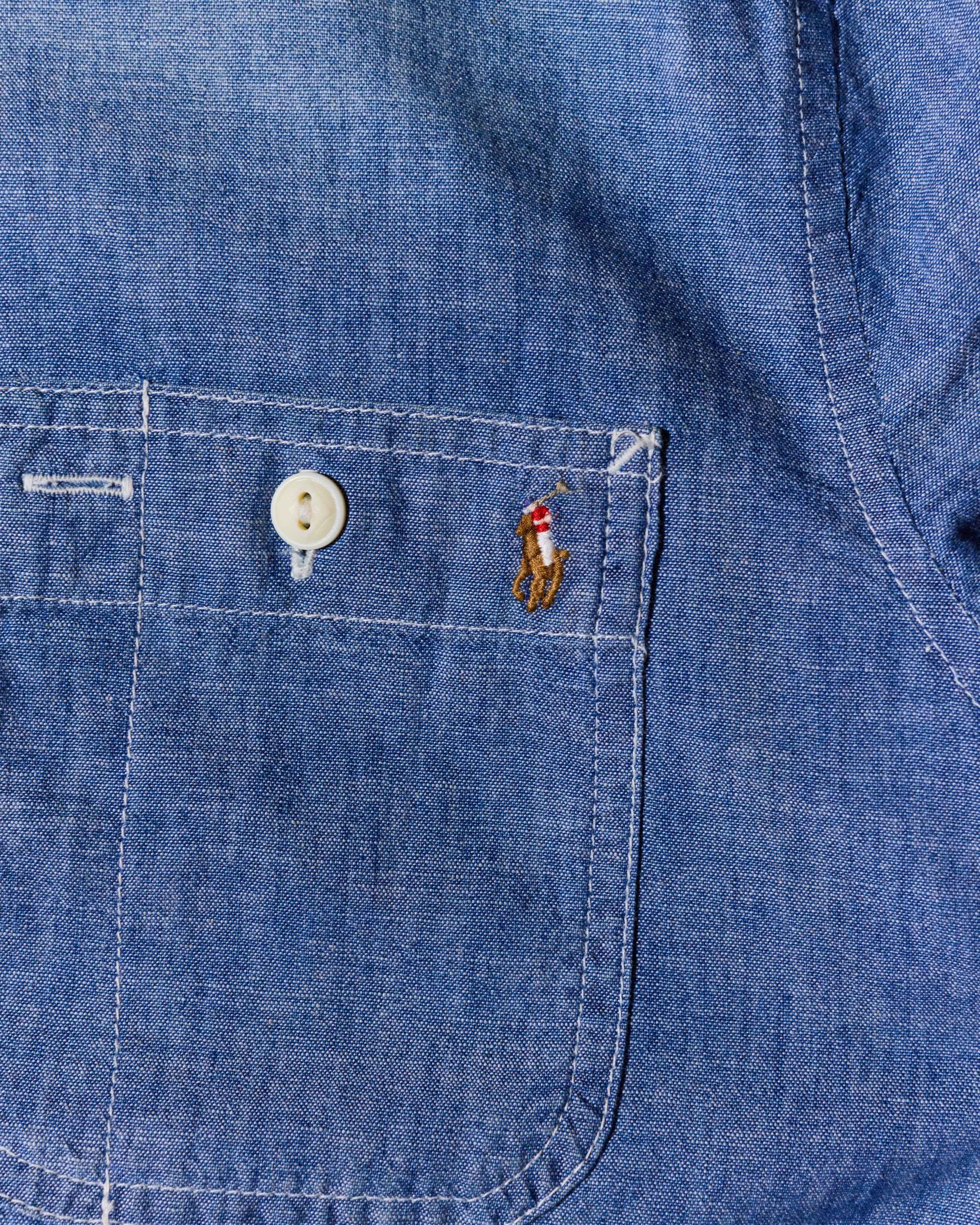 RL Denim Blue & Brown Logo Jacket