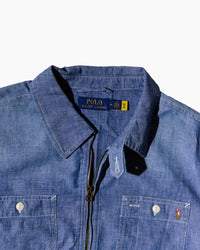 RL Denim Blue & Brown Logo Jacket