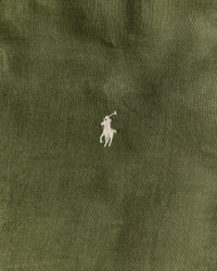 RL Olive Green & White Logo Linen Shirt