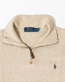 RL Cream Half-Zip Sweater & Dark Brown Logo (L)