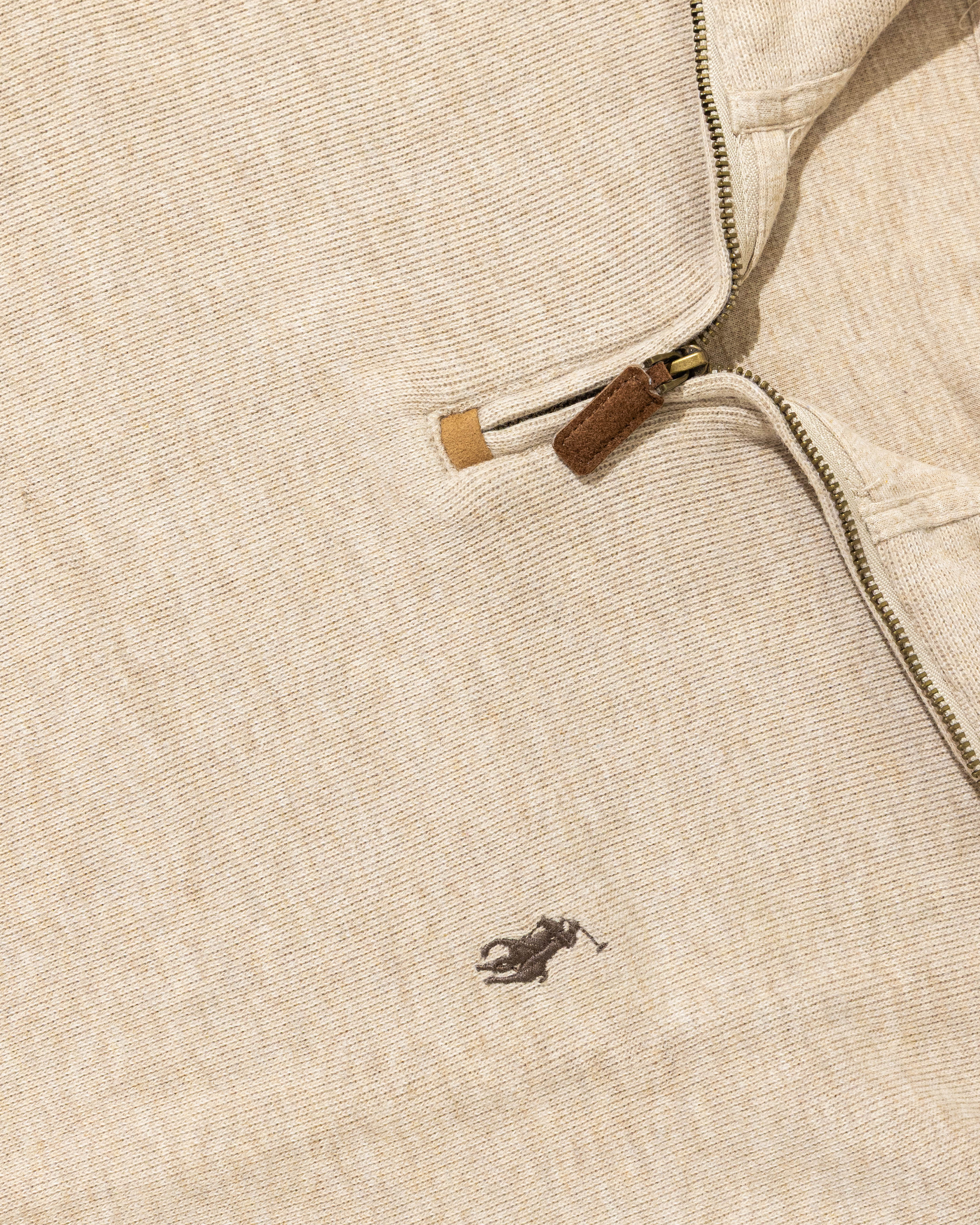 RL Cream Half-Zip Sweater & Dark Brown Logo (L)