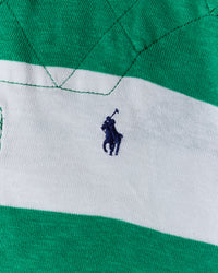 RL White Green & Navy Logo Rugby Shirt