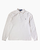RL White Long Sleeve Polo & Navy Logo