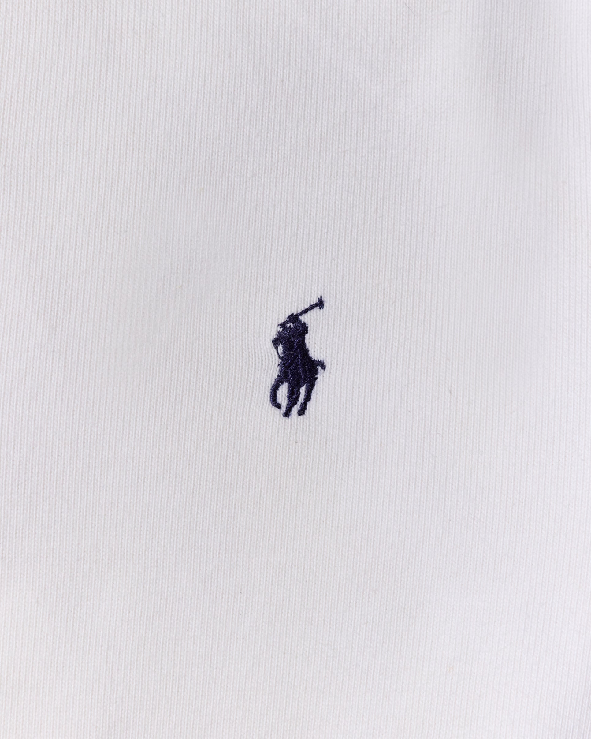 RL White Long Sleeve Polo & Navy Logo