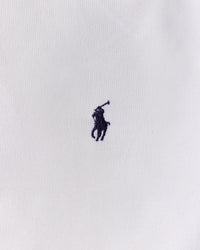 RL White Long Sleeve Polo & Navy Logo