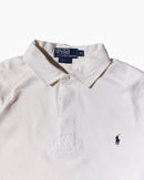 RL White Long Sleeve Polo & Navy Logo