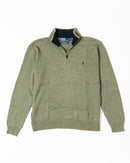 RL Olive Half-Zip Sweater & Red Logo (L)
