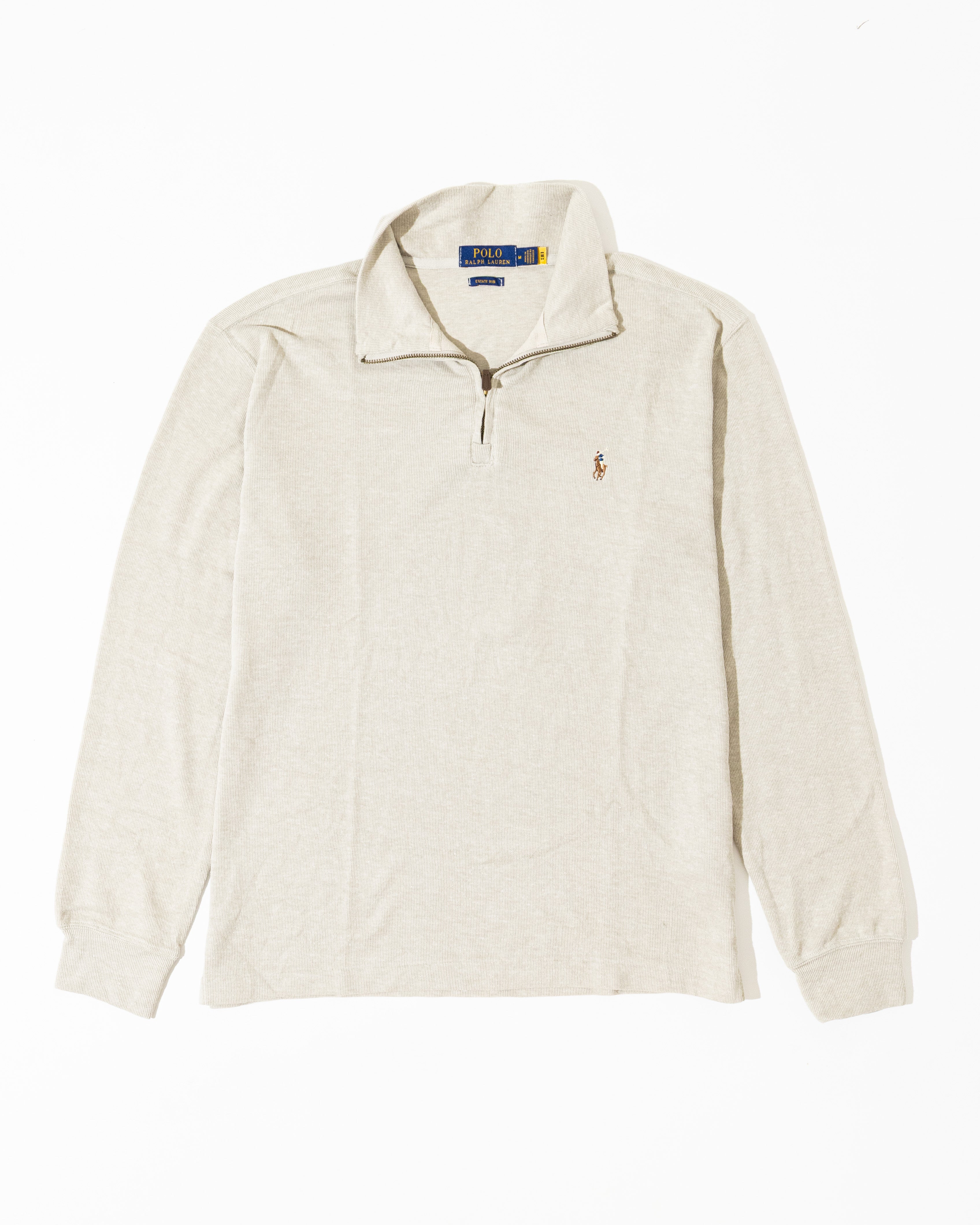 RL Light Grey Half-Zip Sweater & Colorful logo (M)