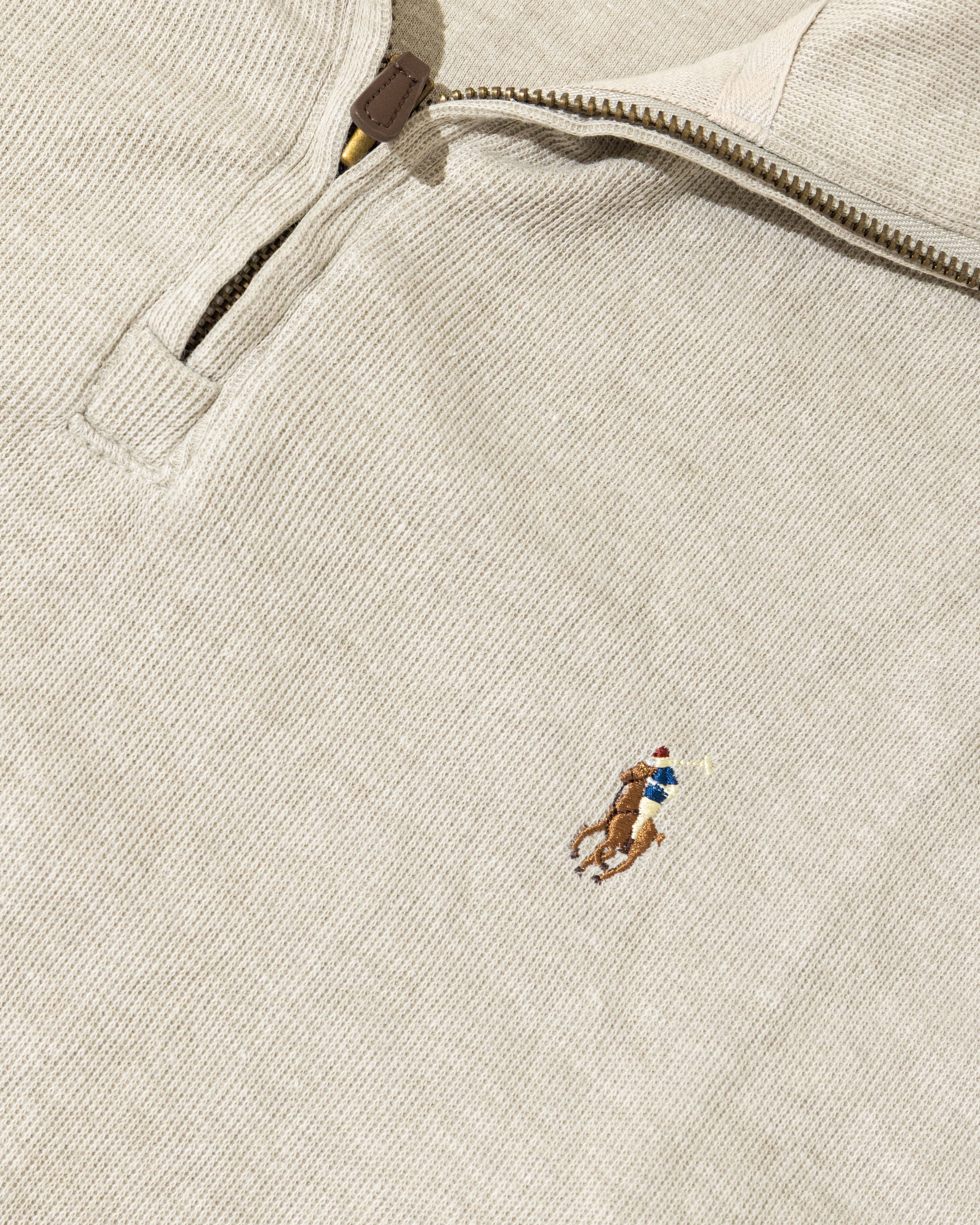 RL Light Grey Half-Zip Sweater & Colorful logo (M)