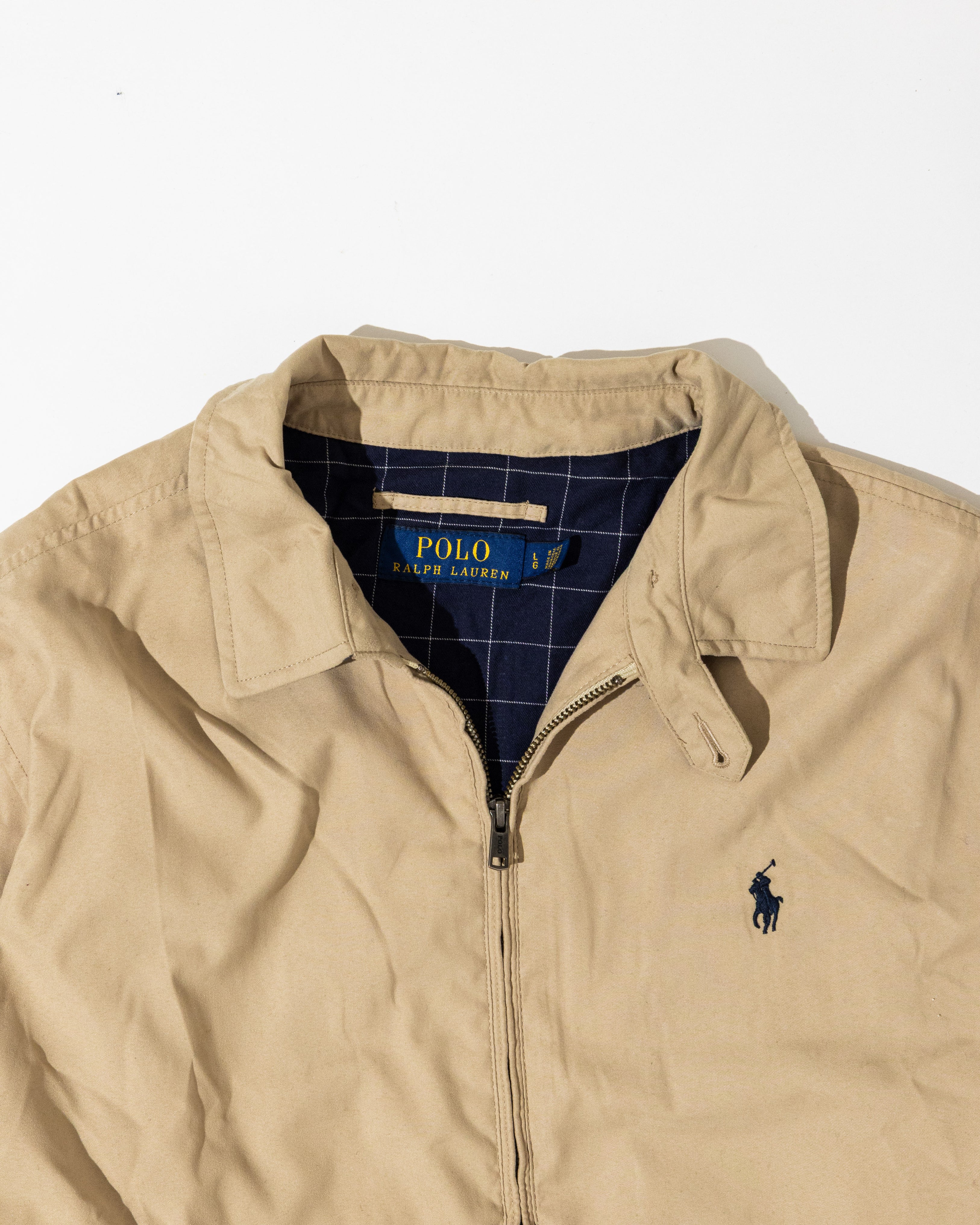 RL Beige Harrington Jacket & Navy Logo (L)