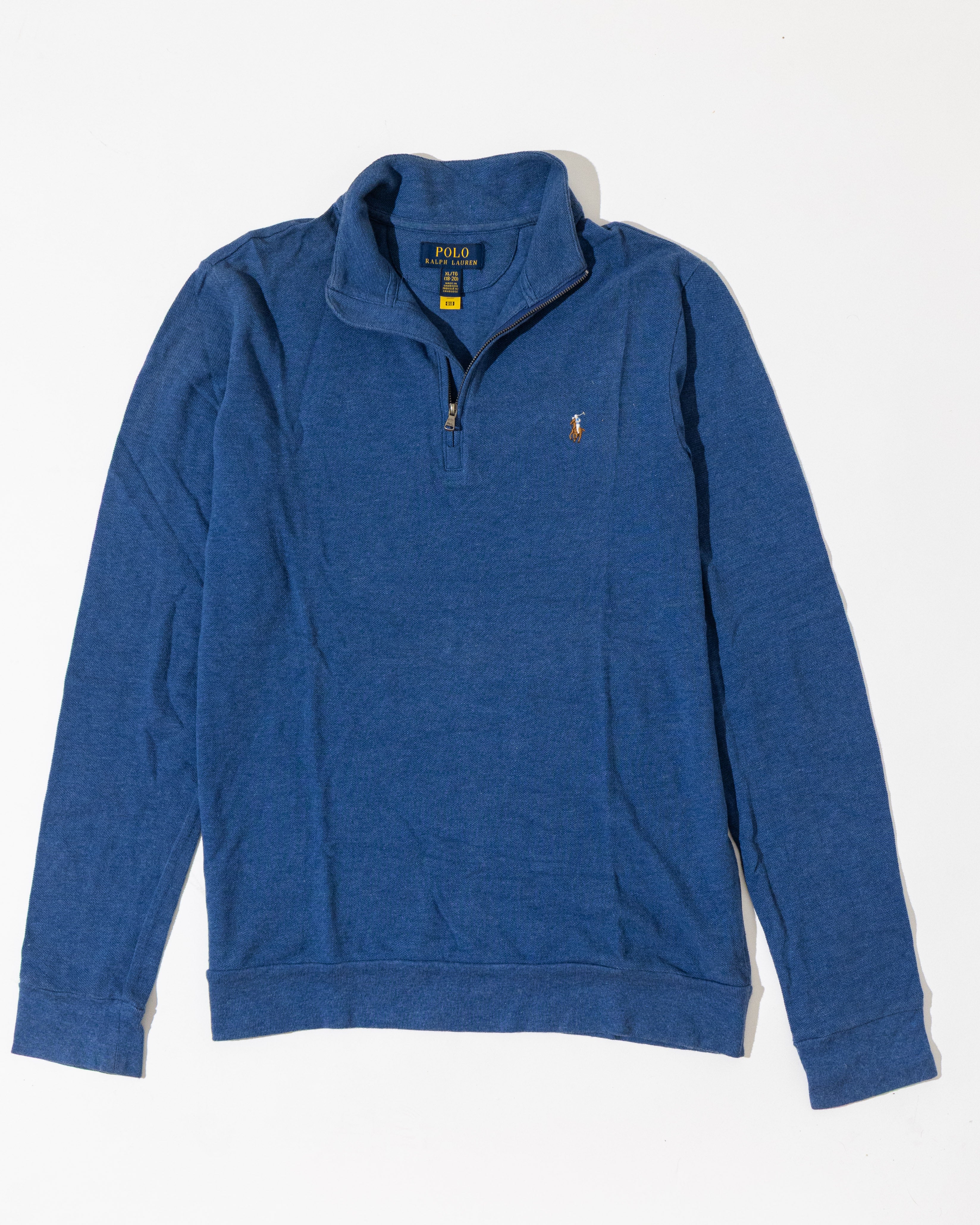 RL Blue Half-Zip Sweater & Colorful logo (M)
