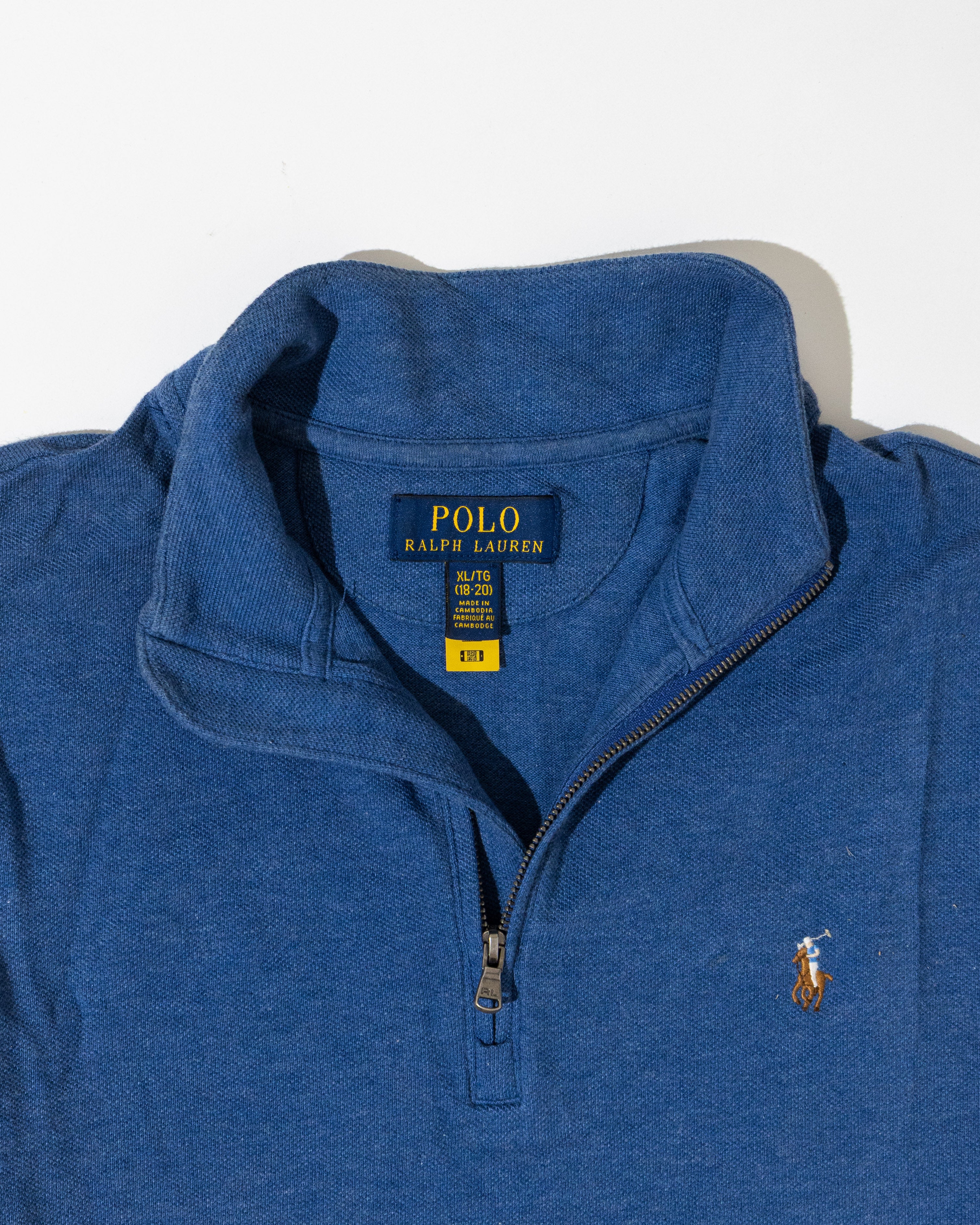 RL Blue Half-Zip Sweater & Colorful logo (M)