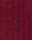 RL Maroon Cable Knit Sweater & Blue Logo (XL)