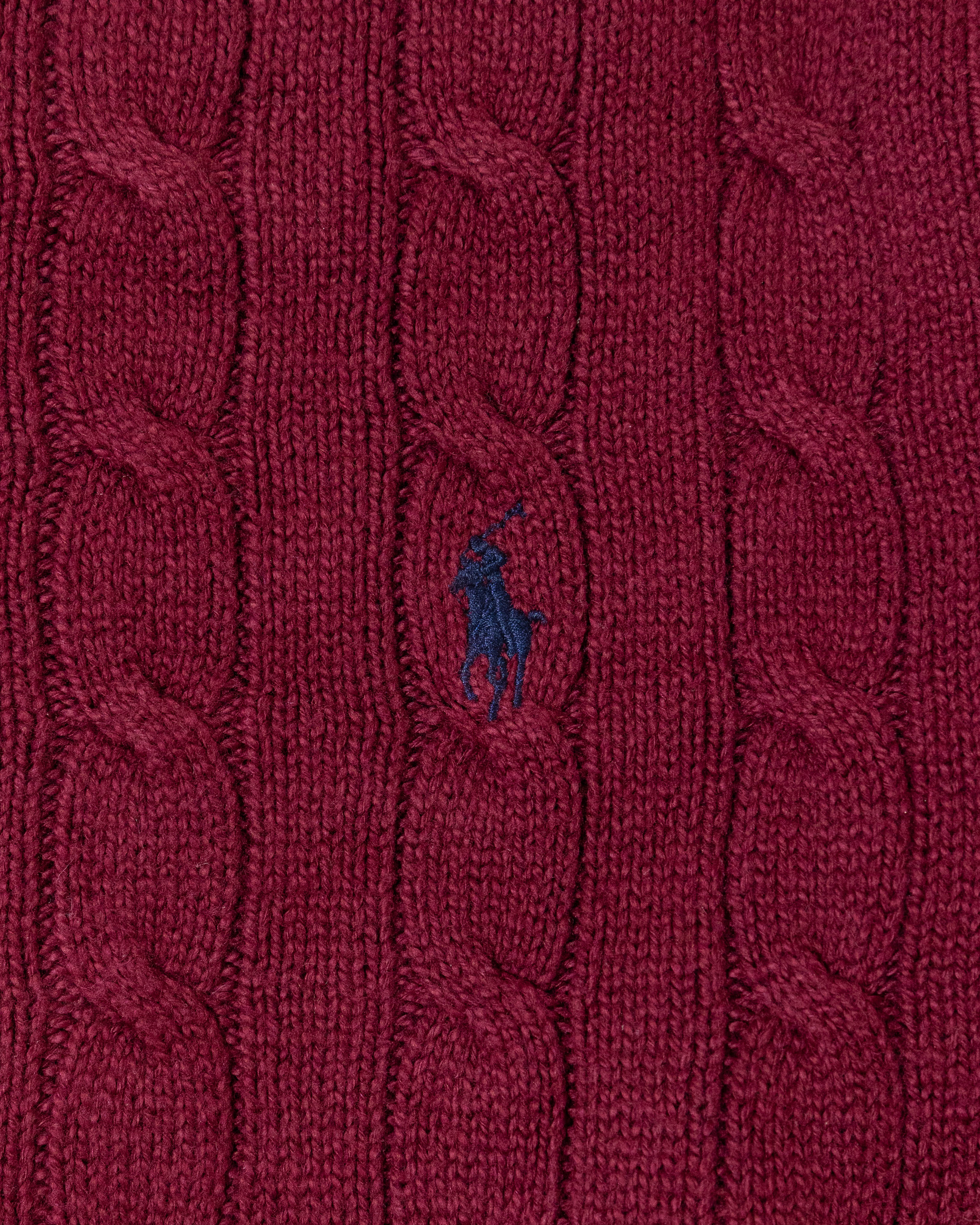 RL Maroon Cable Knit Sweater & Blue Logo (XL)