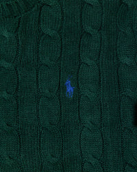 RL Forest Green Cable Knit Sweater & Blue Logo (L)