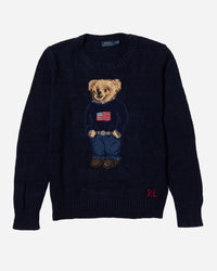 RL Navy Bear Knit Sweater (M)