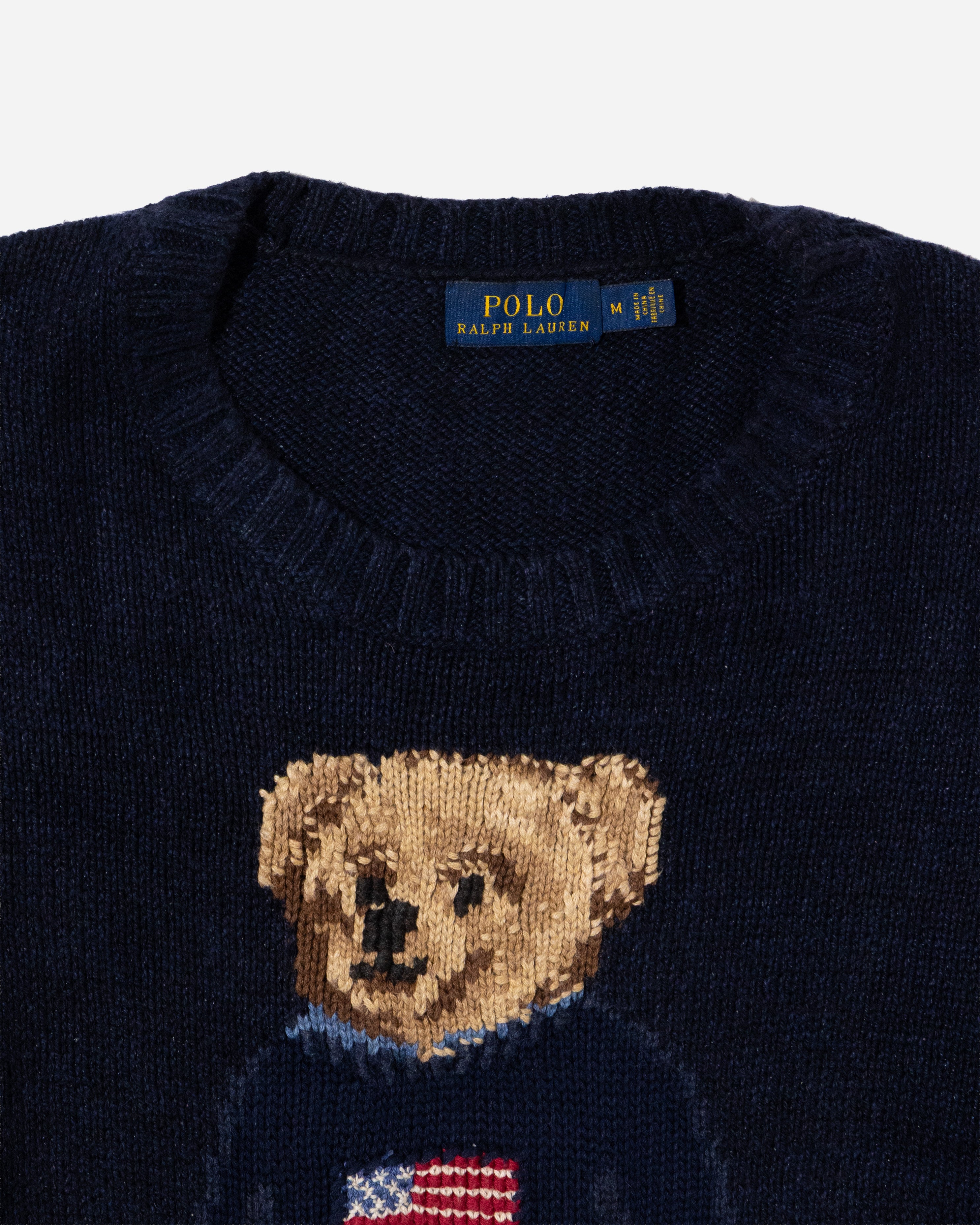 RL Navy Bear Knit Sweater (M)