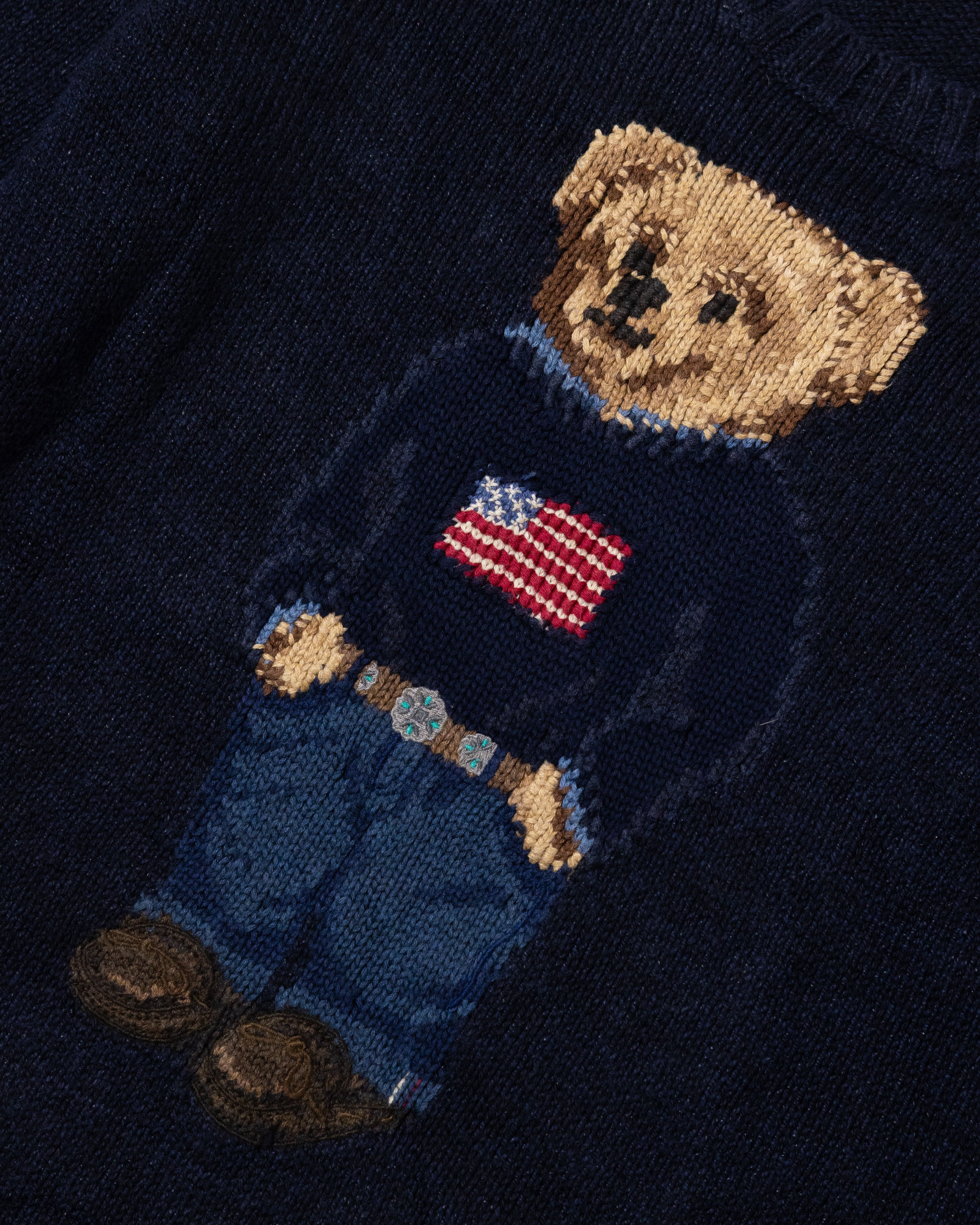 RL Navy Bear Knit Sweater (M)