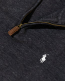 RL Dark Charcoal Half-Zip Sweater & White Logo (M)