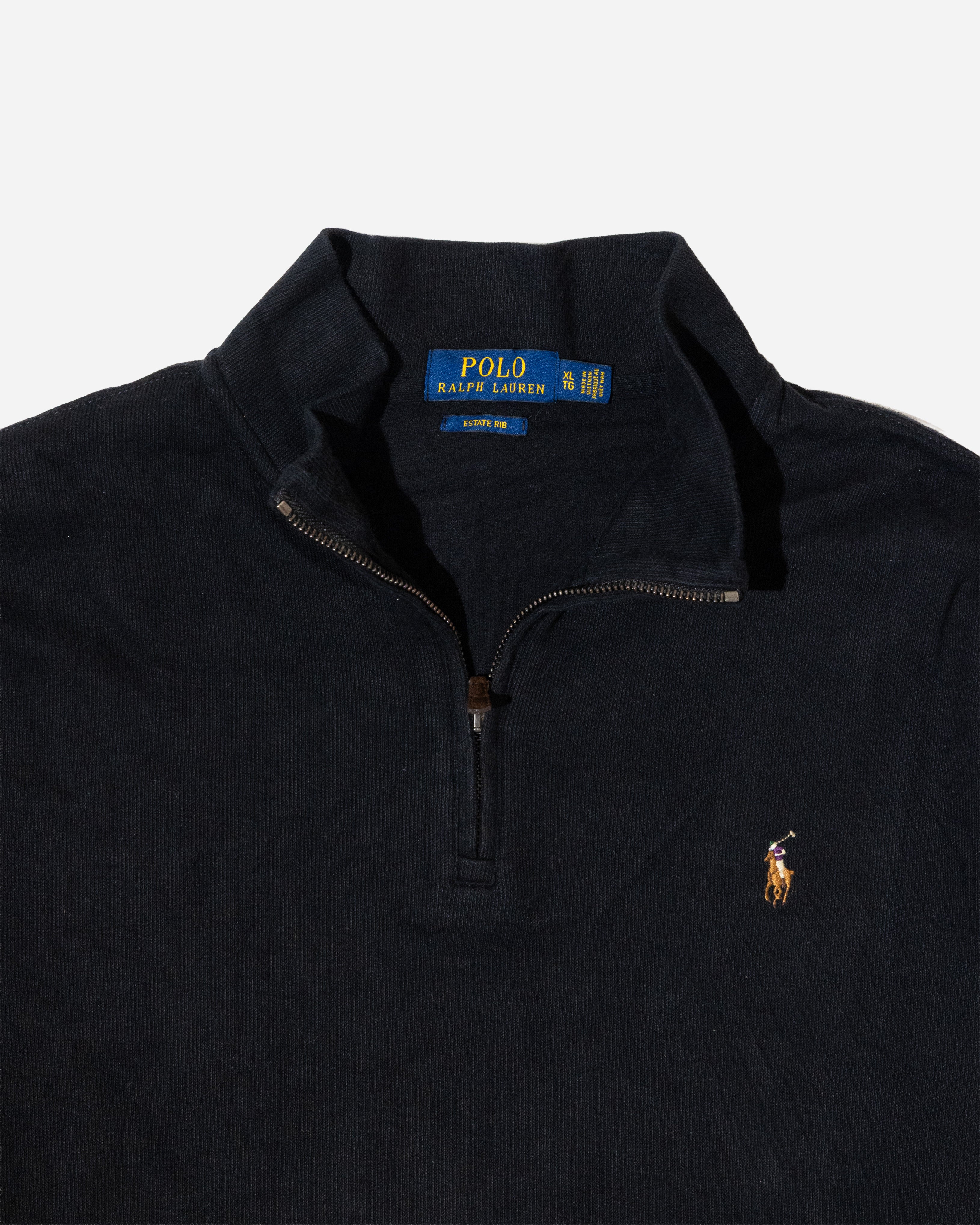 RL Black Half-Zip Sweater & colorful Logo (XL)