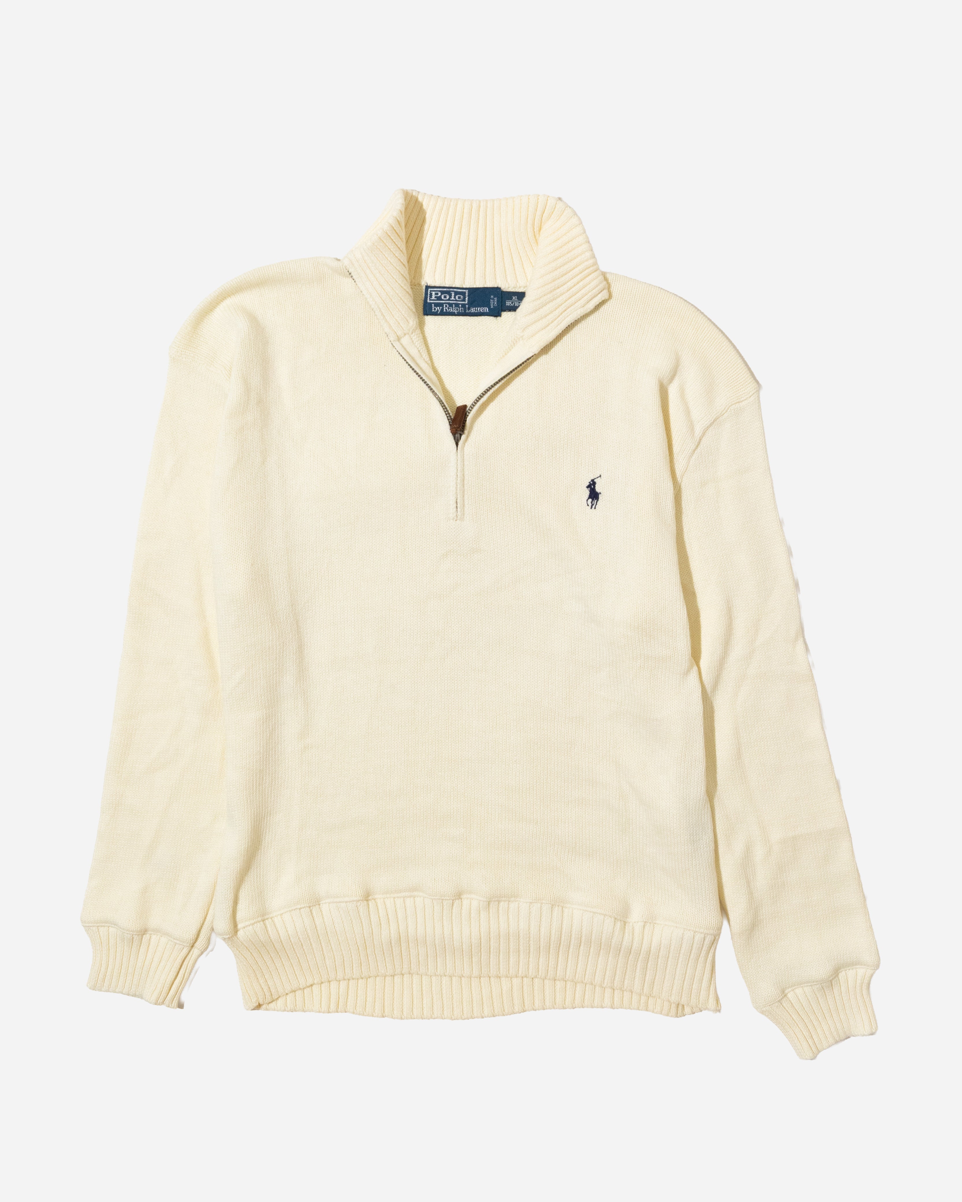 RL Cream Half-Zip Sweater & Dark Logo (XL)