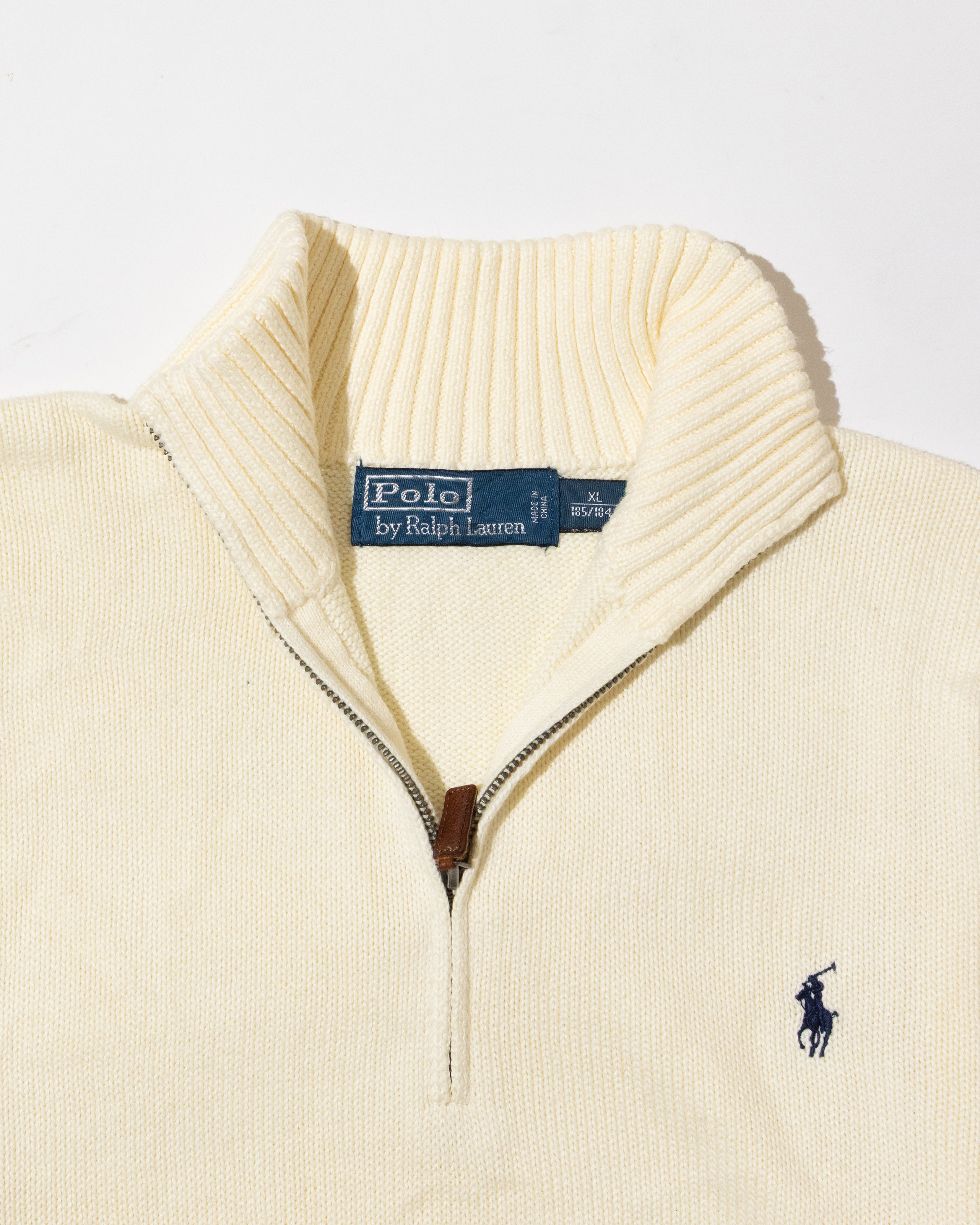 RL Cream Half-Zip Sweater & Dark Logo (XL)