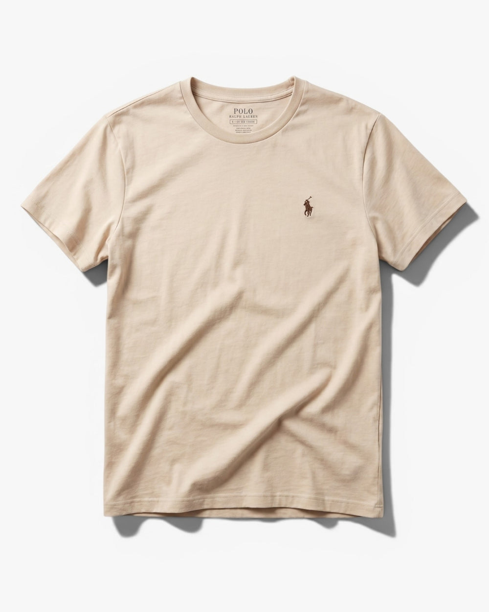 חולצת טי-שירט בז לוגו חום Polo Ralph Lauren