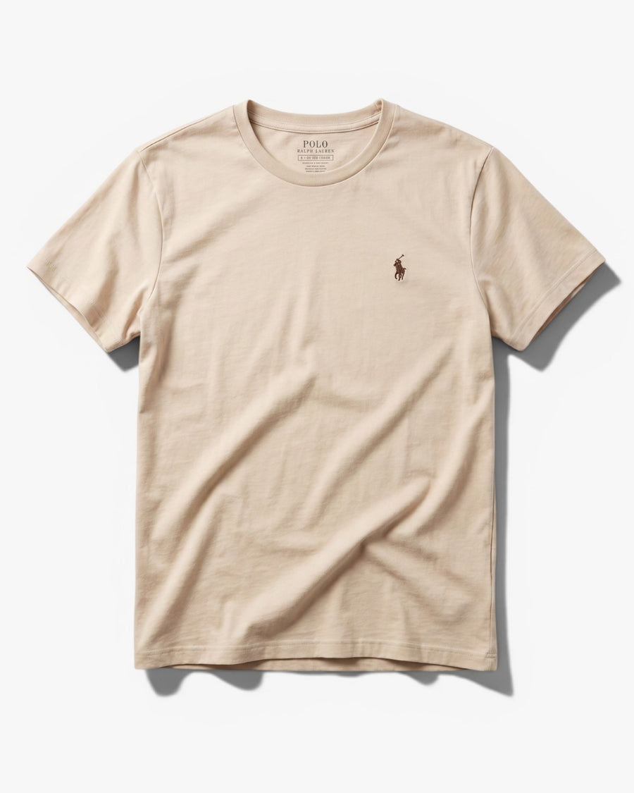 חולצת טי-שירט בז לוגו חום Polo Ralph Lauren