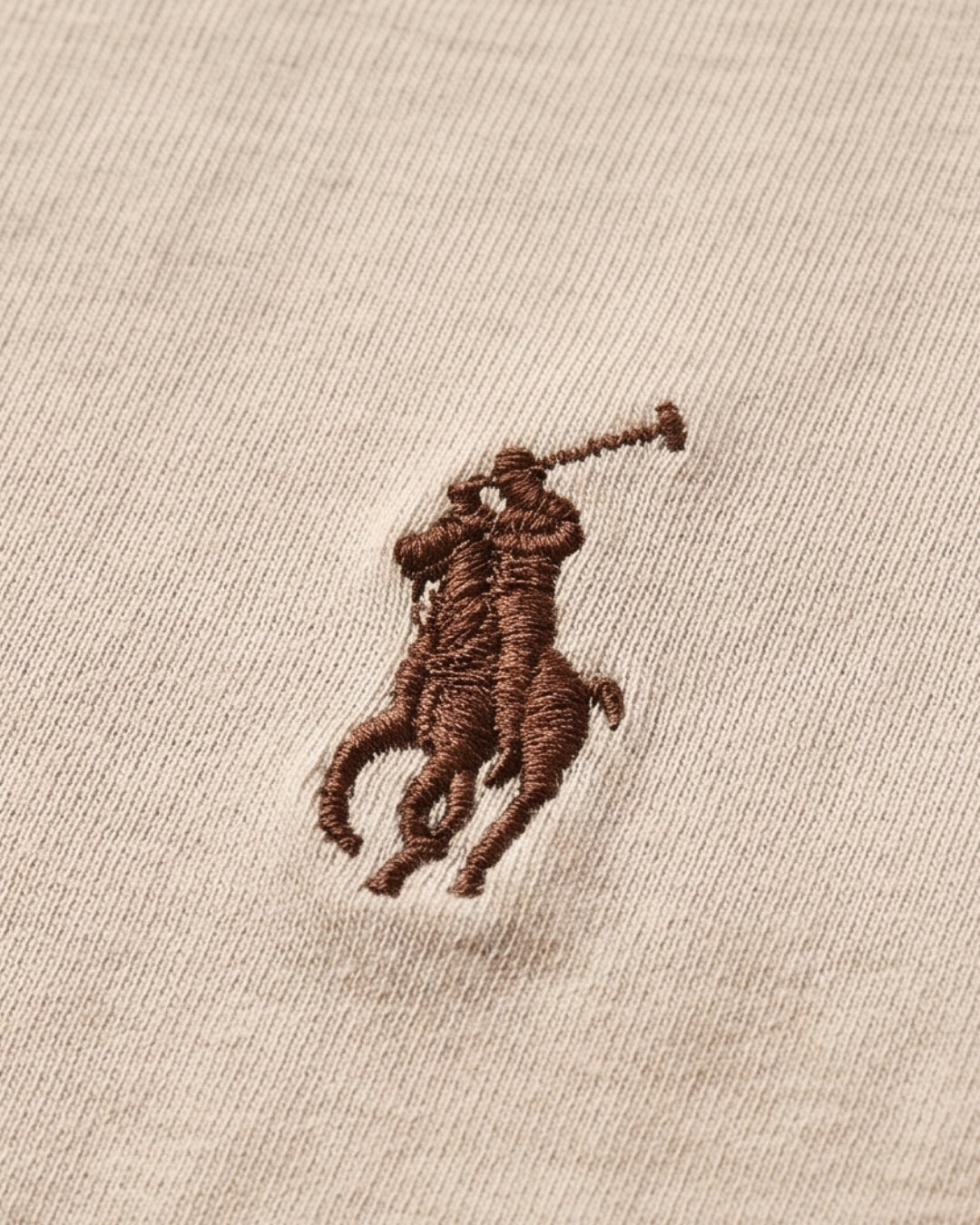חולצת טי-שירט בז לוגו חום Polo Ralph Lauren