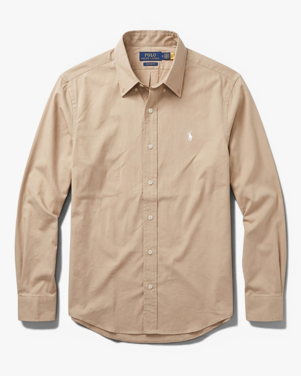מכופתרת כותנה חומה לוגו לבן Polo Ralph Lauren