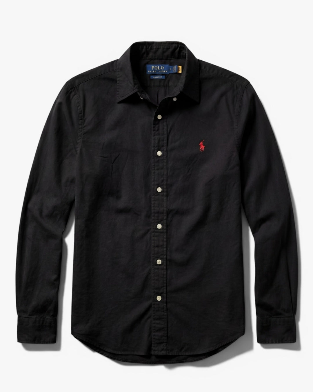 מכופתרת אוקספורד שחורה לוגו אדום Polo Ralph Lauren