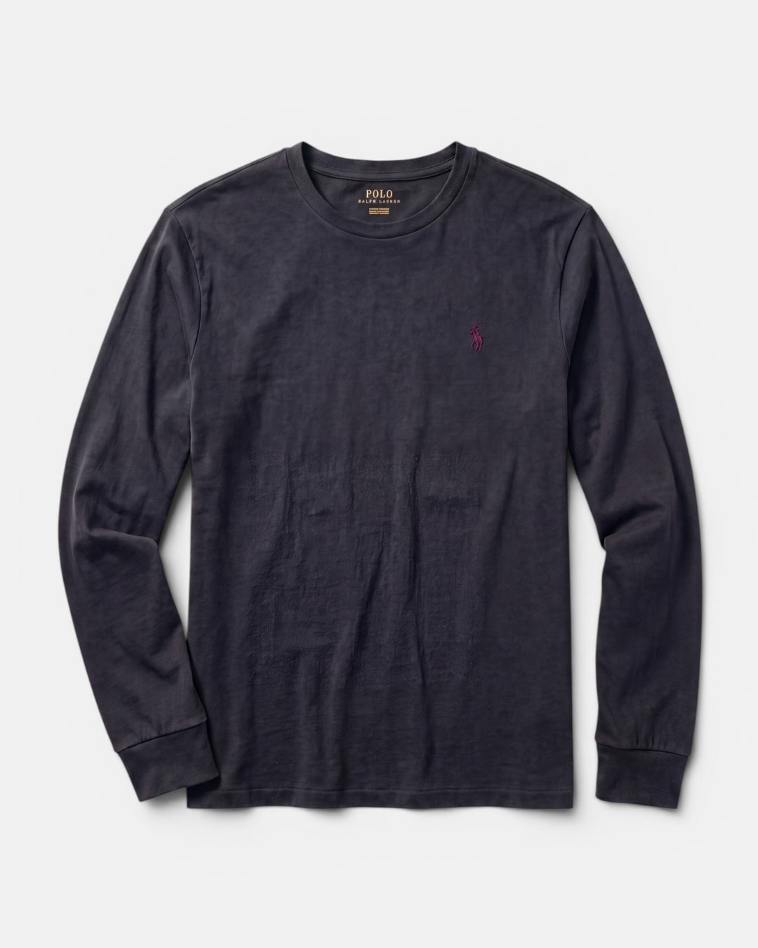 חולצה ארוכה אפור שחור לוגו בורדו Polo Ralph Lauren