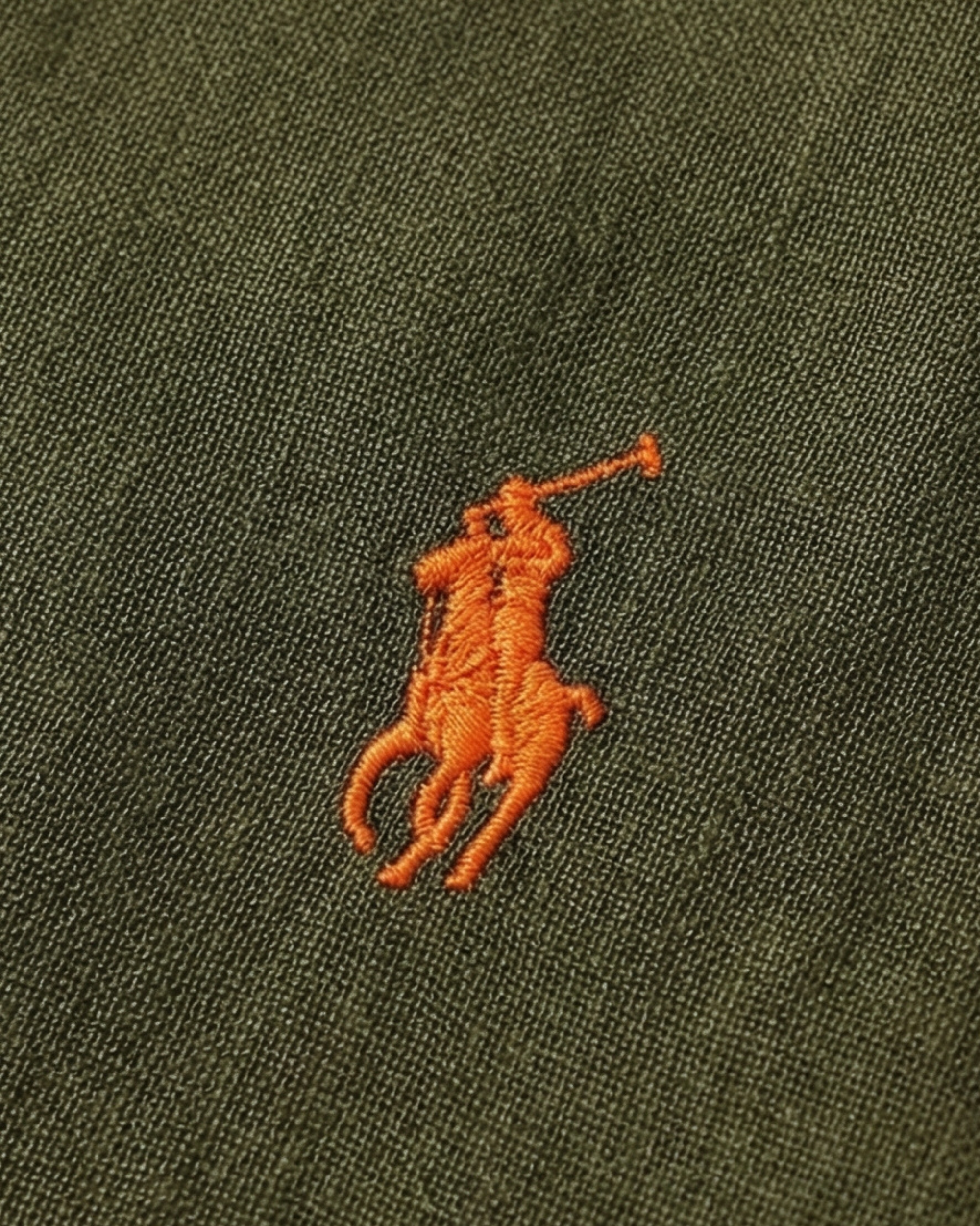 מכופתרת פשתן ירוקה לוגו כתום Polo Ralph Lauren