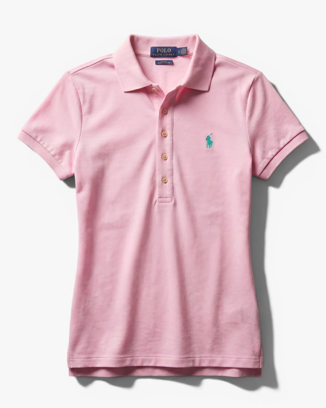 חולצת פולו ורודה לנשים לוגו תכלת Polo Ralph Lauren