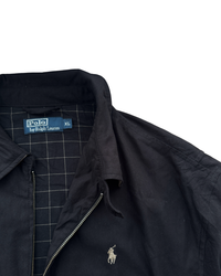 ‏RL Black & Beige Logo Bomber Jacket