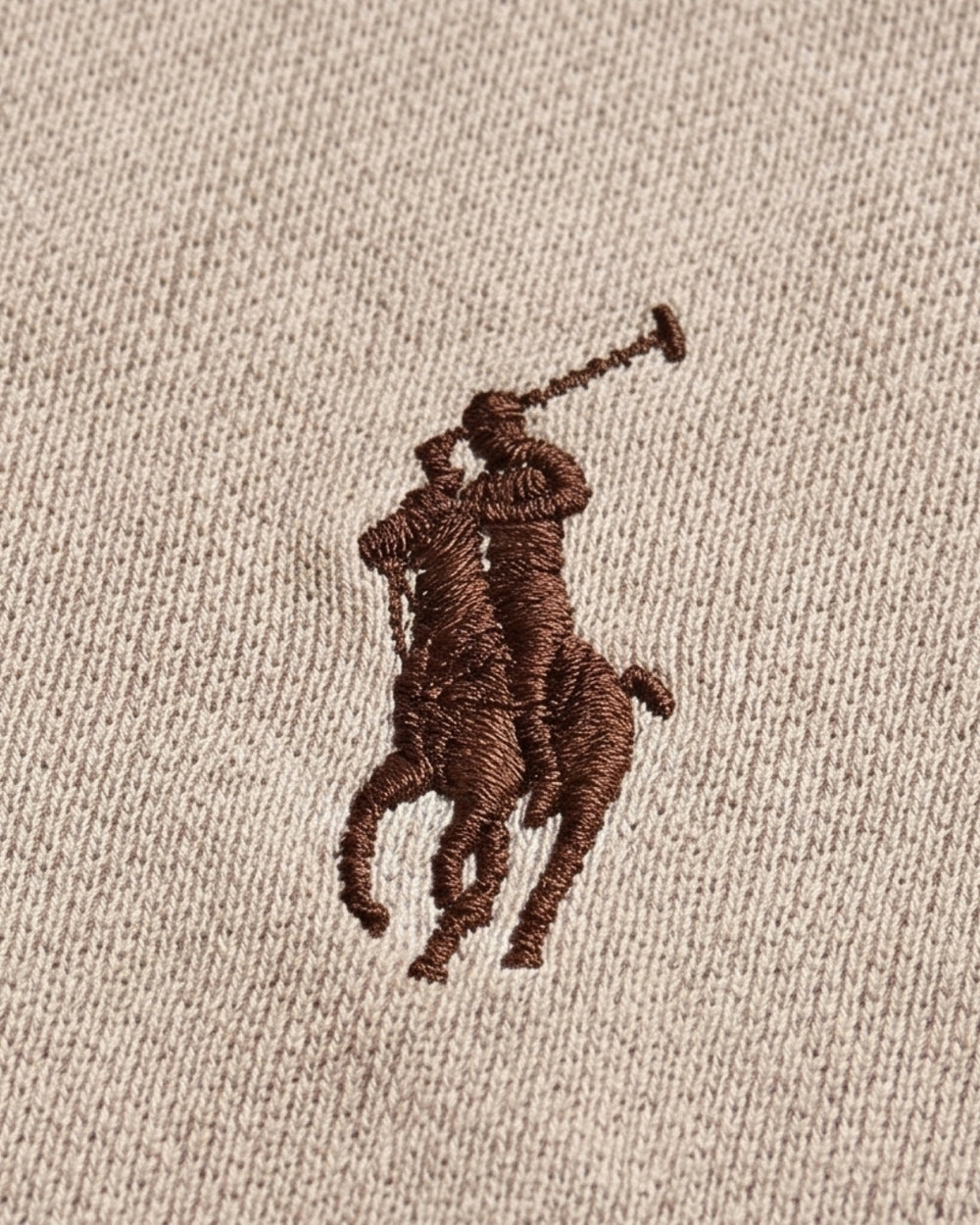 חולצת פולו בז לוגו חום Polo Ralph Lauren