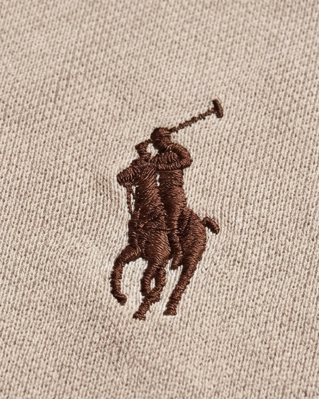 חולצת פולו בז לוגו חום Polo Ralph Lauren