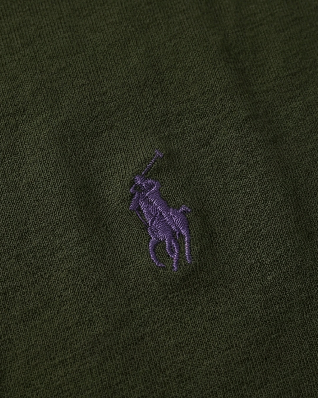 חולצת פולו ארוכה ירוק זית לוגו סגול Polo Ralph Lauren