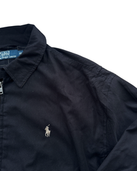 ‏RL Black & Beige Logo Bomber Jacket